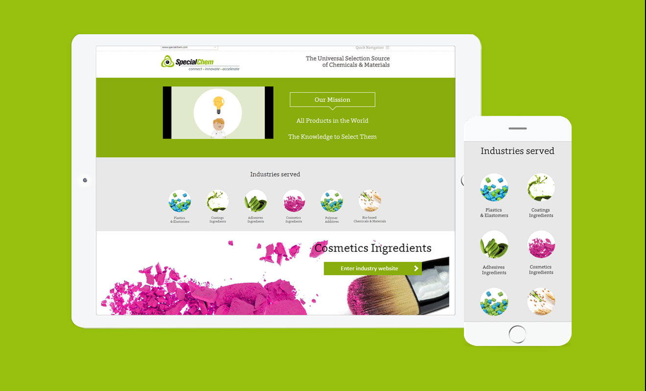 Special Chem - refonte responsive vues tablette et mobile Special Chem - refonte responsive vues tablette et mobile